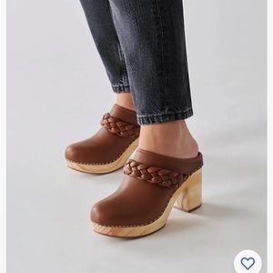 Dolce Vita Brown Braided Leather Clogs